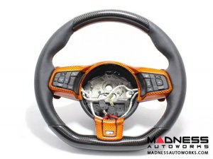 Jaguar F-TYPE Interior Trim - Carbon Fiber - Steering Wheel Trim - Upper + Lower - R - Flat Bottom Style Wheel